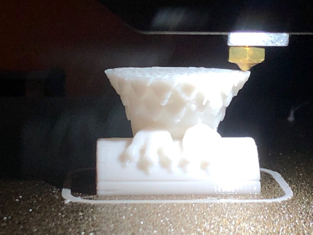 First print in progress